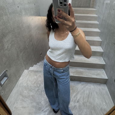 Grey Cropped Tank Top 