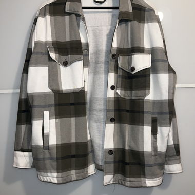 Camicia a quadri oliva/bianco