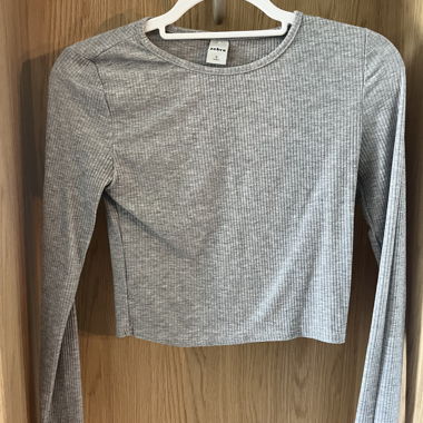 Grey long-sleeve top