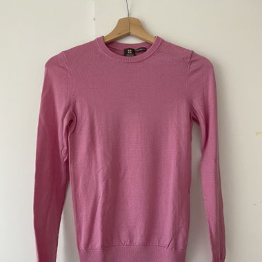 Maglione in pura lana merino rosa