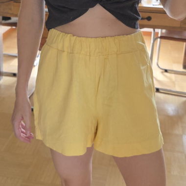 Shorts en lin - jaune