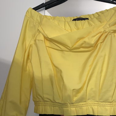 Damen off shoulder Bluse gelb