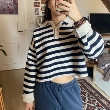 Maglia cropped a righe
