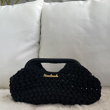 Handmade Black Crochet Bag