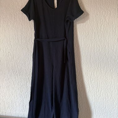 Black Short Jumpsuit with Belt