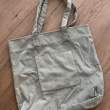 Grand sac cabas en velours côtelé