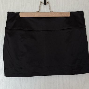 satin black mini skirt