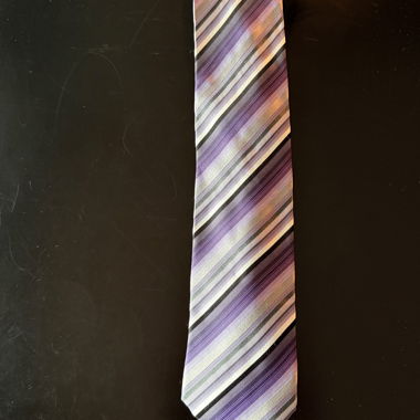 Yves Gerard purple striped tie - 100% silk