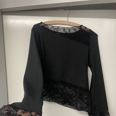 Y2k Sheer Top asymmetrisch 