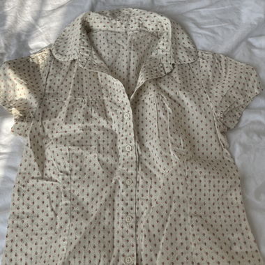 Short-Sleeve Blouse with Floral Pattern