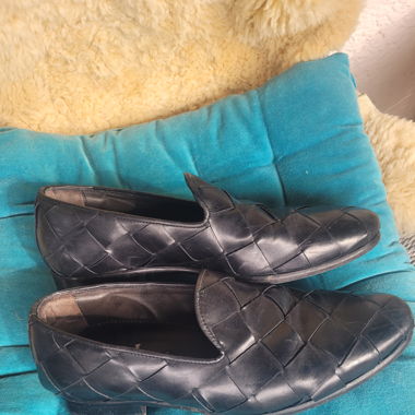 Schwarze Leder Halbschuhe