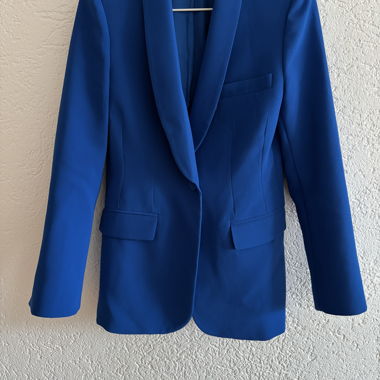 Blauer Zara Blazer mit Schalkragen