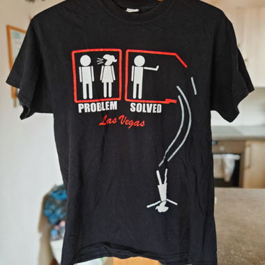 T-shirt noir imprimé Las Vegas