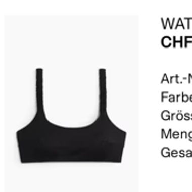 Wattiertes Bikini Oberteil