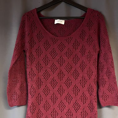 Maglietta in maglia traforata rosa