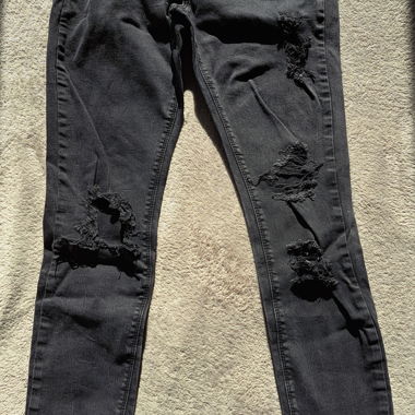 Black Destroyed Slim Jeans