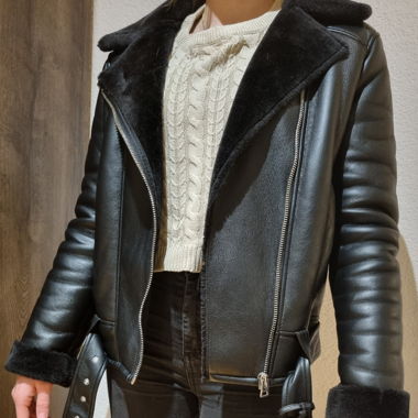 Lederjacke gefüttert