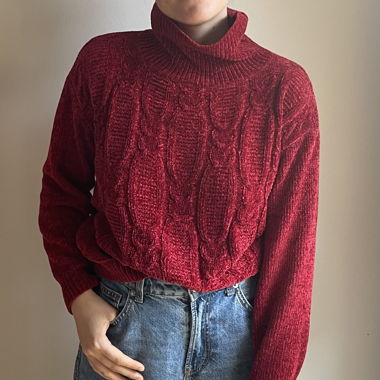 Roter Kragenpullover 