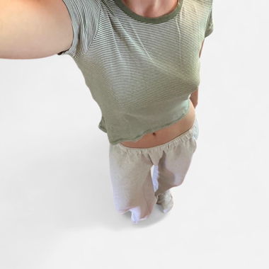 green white stripped top
