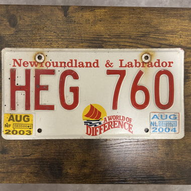 Autoschild, Newfoundland Labrador HEG-760 - Kanada