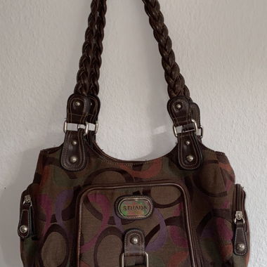Sac à main Strada marron à motifs