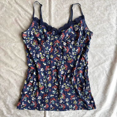 “Loui” floral lace trim cami top