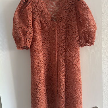 Coral lace Sandro dress