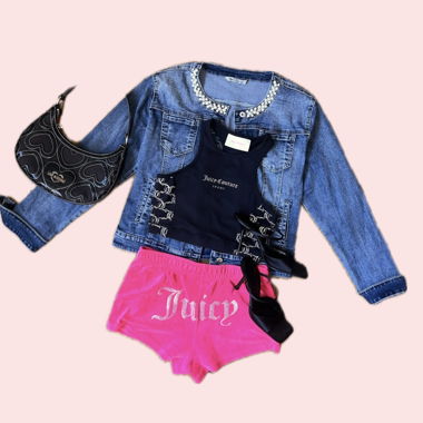 Juicy Couture Hot Pants en velours - Hot Pink