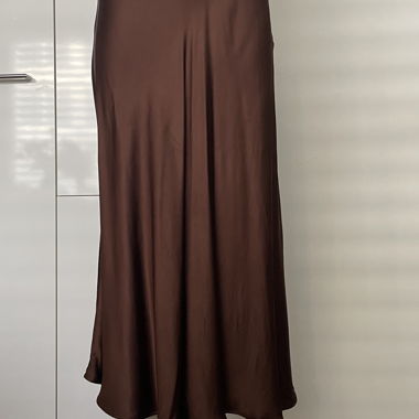 Massimo Dutti brauner Satin-Midirock