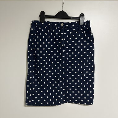 Y2K Blue-and-White Polka Dot Skirt