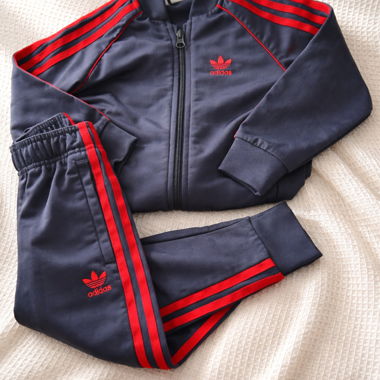 adidas kids tracksuit blue and red