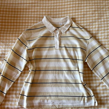 Striped Long Sleeve Polo