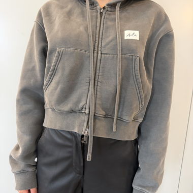 Felpa zip grigia