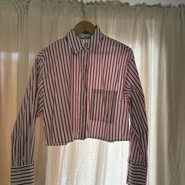 Chemise courte rayée MANGO