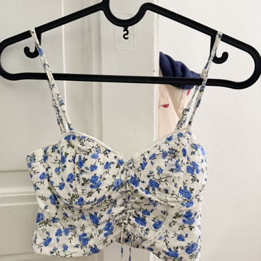 Floral corset top with straps