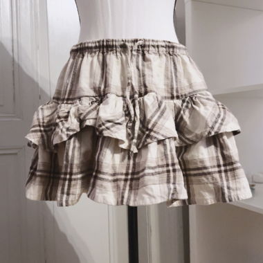 Plaid ruffle mini skirt