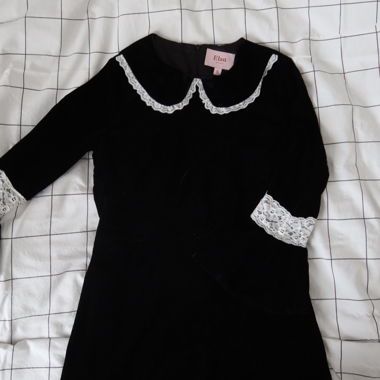 Black Claudine Collar Dress