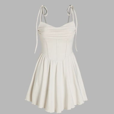 Abito beige con spalline