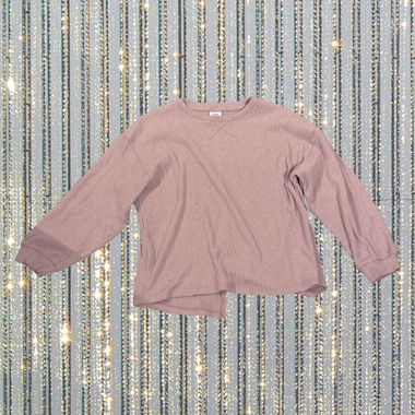 T-shirt à manches longues côtelé ZARA rose 11-12 ans