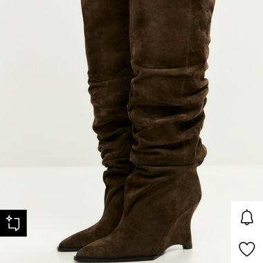 Bottines compensées en daim marron jusqu’aux genoux Cesare Gaspari