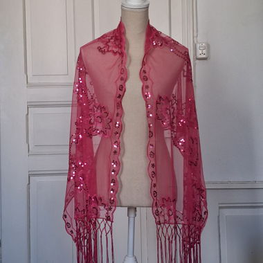 Pinkes Paillettenschal
