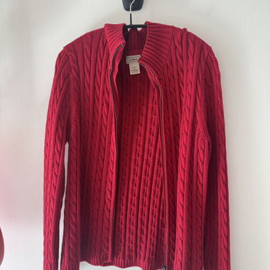 red zip up