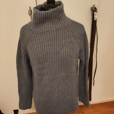 Grey Knit Rollneck Sweater