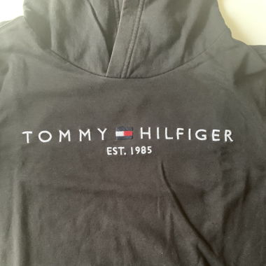 Felpa con cappuccio nera Tommy Hilfiger