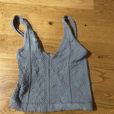 Grey Lace Sleeveless Top