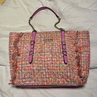 Guess tweed tote bag