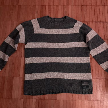 Pull bleu et blanc