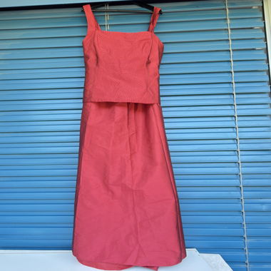 Zweiteiler: Korsett, langer Rock in Fuchsia