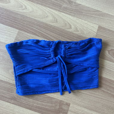 Haut bandeau froncé bleu