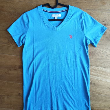 T-shirt bleu U.S. Polo Assn. à encolure en V